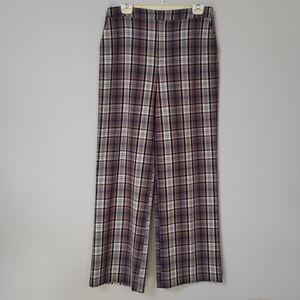 Cara Santana x Apt 9 Womens sz 12  Pant High Rise Wide Leg Plaid Fall Aesthetic